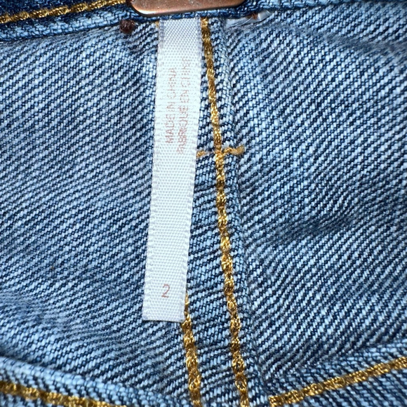 NWOT Women’s Size 2 Free People Denim Jeans Raw Hem Mini Skirt - Picture 3 of 6